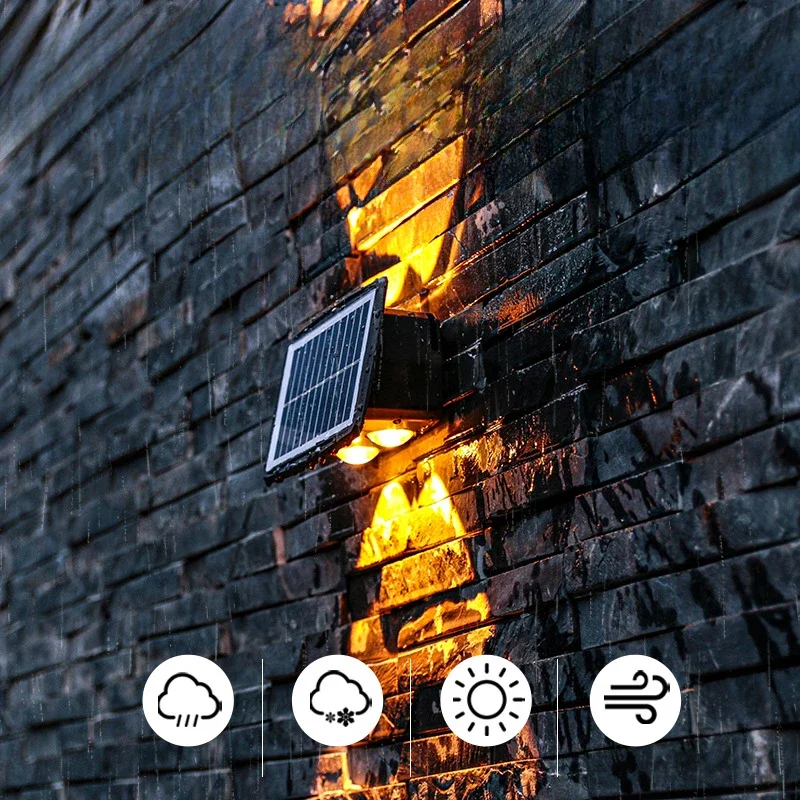 

Точечные светильники на солнечной батарее, уличная настенная лампа, фонарь с питанием от солнечного света, водонепроницаемая садовая декоративная лампа на солнечной батарее