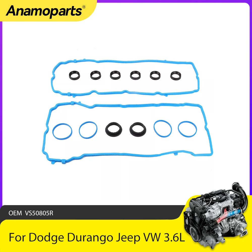 Engine Parts Valve Cover Gasket Kit Fit 3.6 L Gas For Dodge Durango Jeep Ram Volkswagen Chrysler 3.6L V6 DOHC 2011-2016 VS50805R