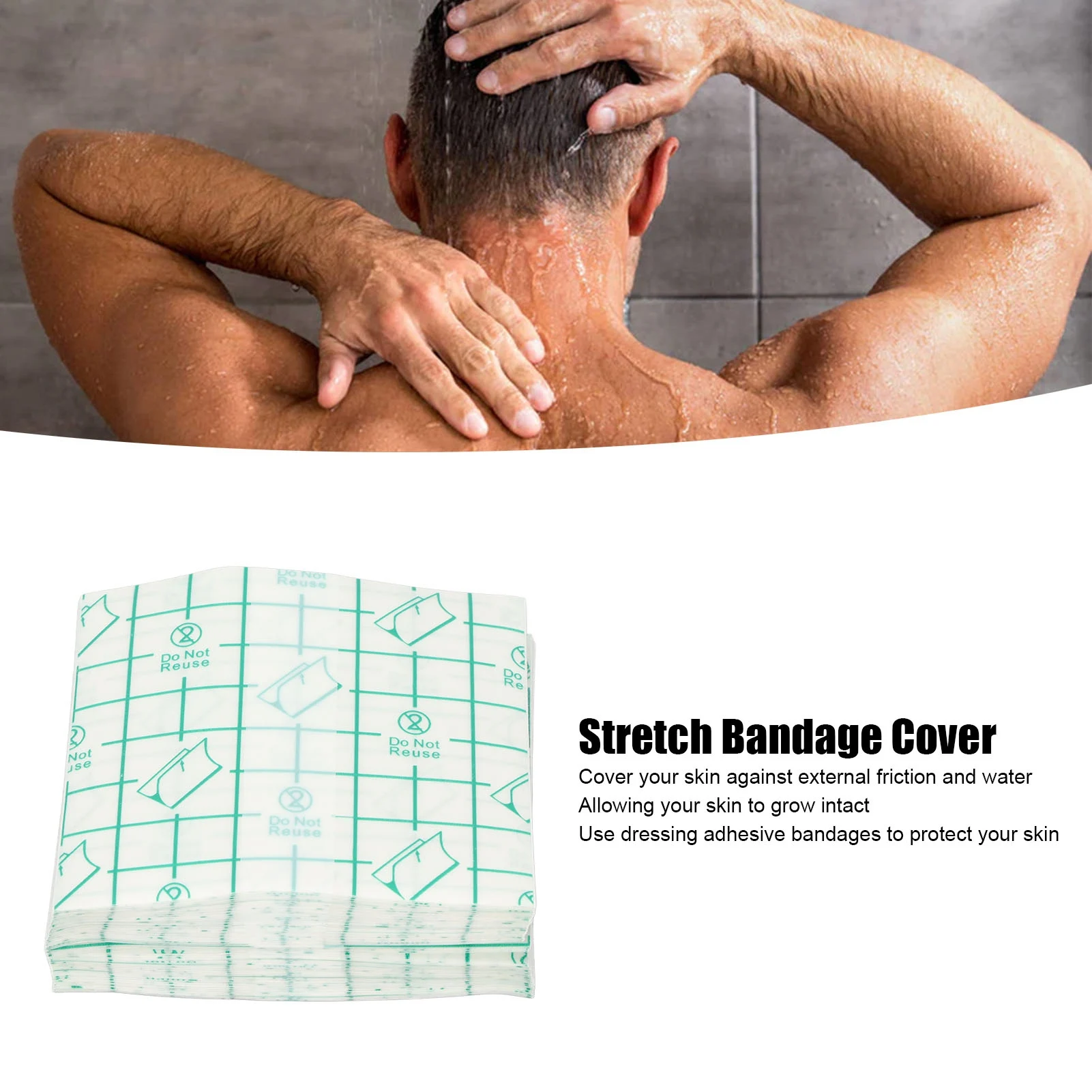 

100Pcs Medical Adhesive Tape Transparent Tape PU Anti-allergic Medicinal Wound Dressing Fixation Tape Plaster Waterproof