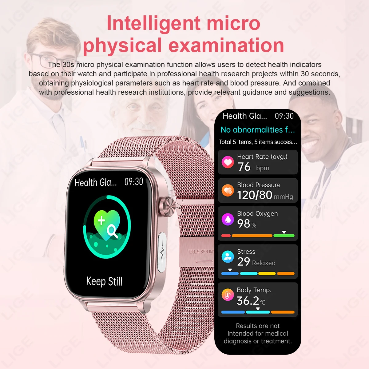 2025 새로운 ECG + PPG 스마트 워치 여성 심박수 혈액 지질 요산 여성 월경 건강 추적기 Android iOS 용 Smartwatch