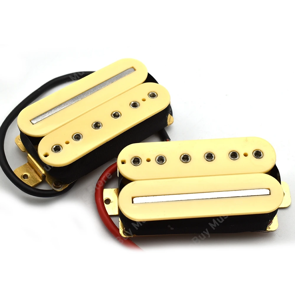 1Pcs Humbucker Blade/Hex Screw Adjusting Dual Coil Electric Guitar Pickup with 4 Conduct Cable Neck Bridge Pickup Coil Splitting