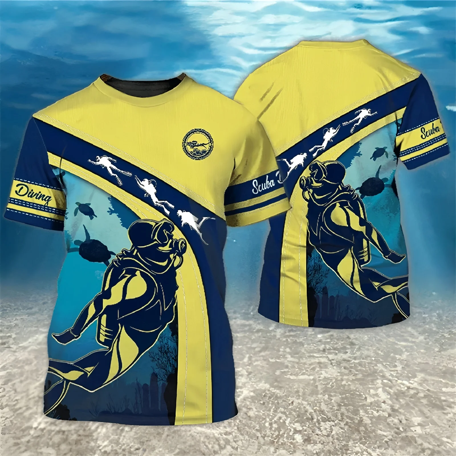 

mens summer clothing with 3D printed outdoor diving graphic t shirts round neck short sleeved tees new in tops t shirts for men
