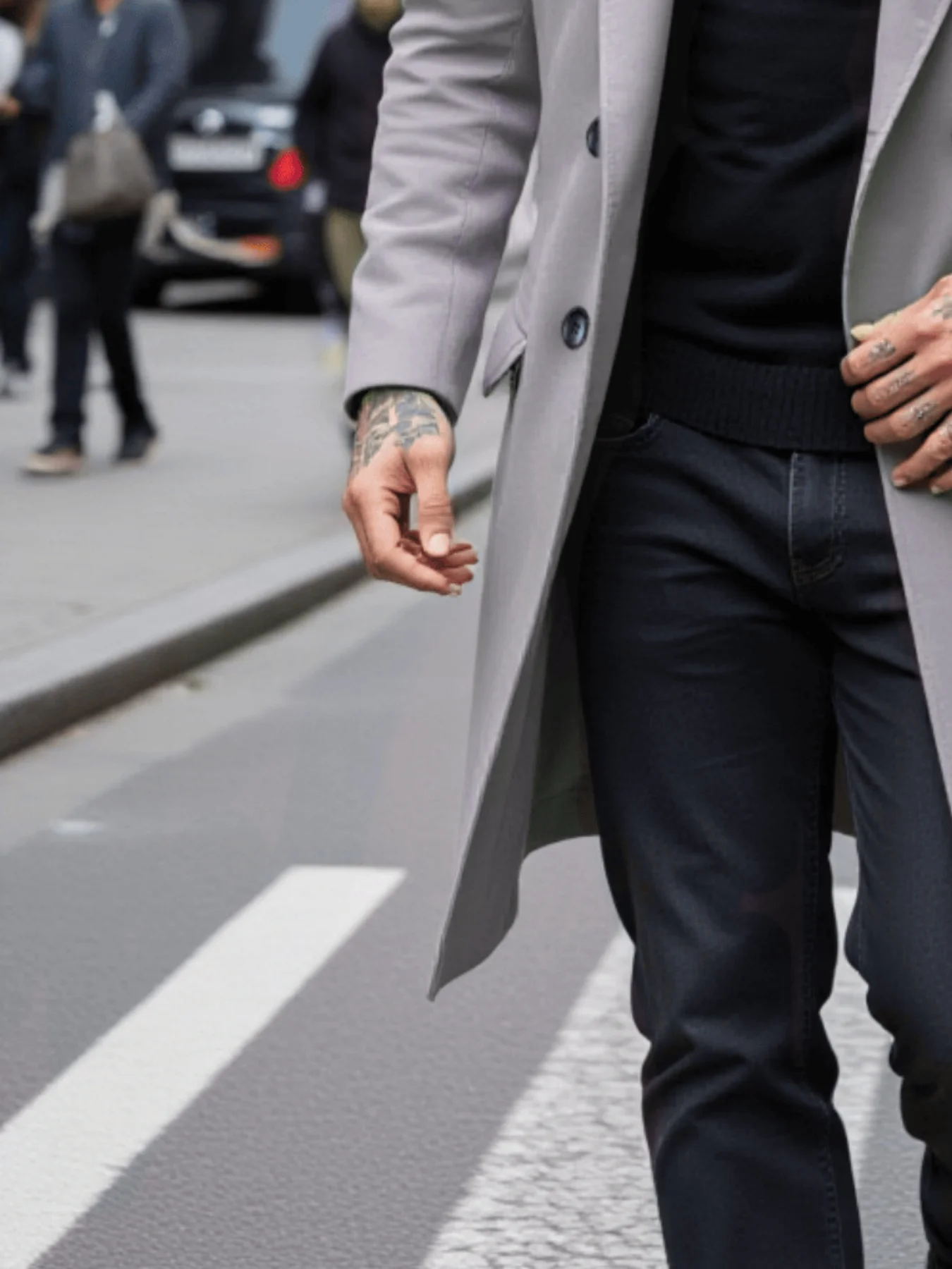 معطف واق من المطر مزدوج الصدر للرجال جديد للخريف والشتاء من الصوف السميك المقاوم للرياح