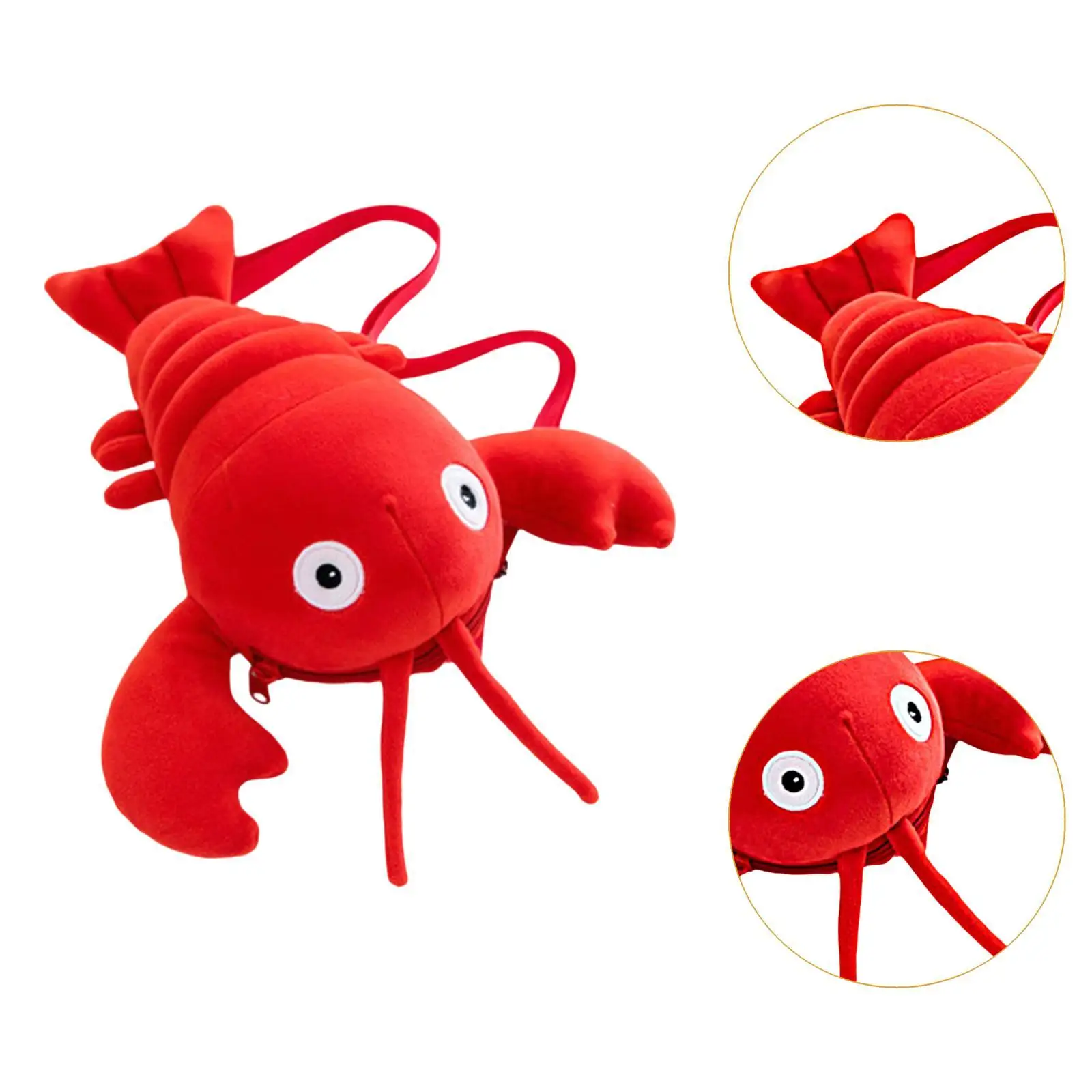 Crayfish Plush Crossbody Bag Casual Soft Novelty Animal Shaped Purse for Dating