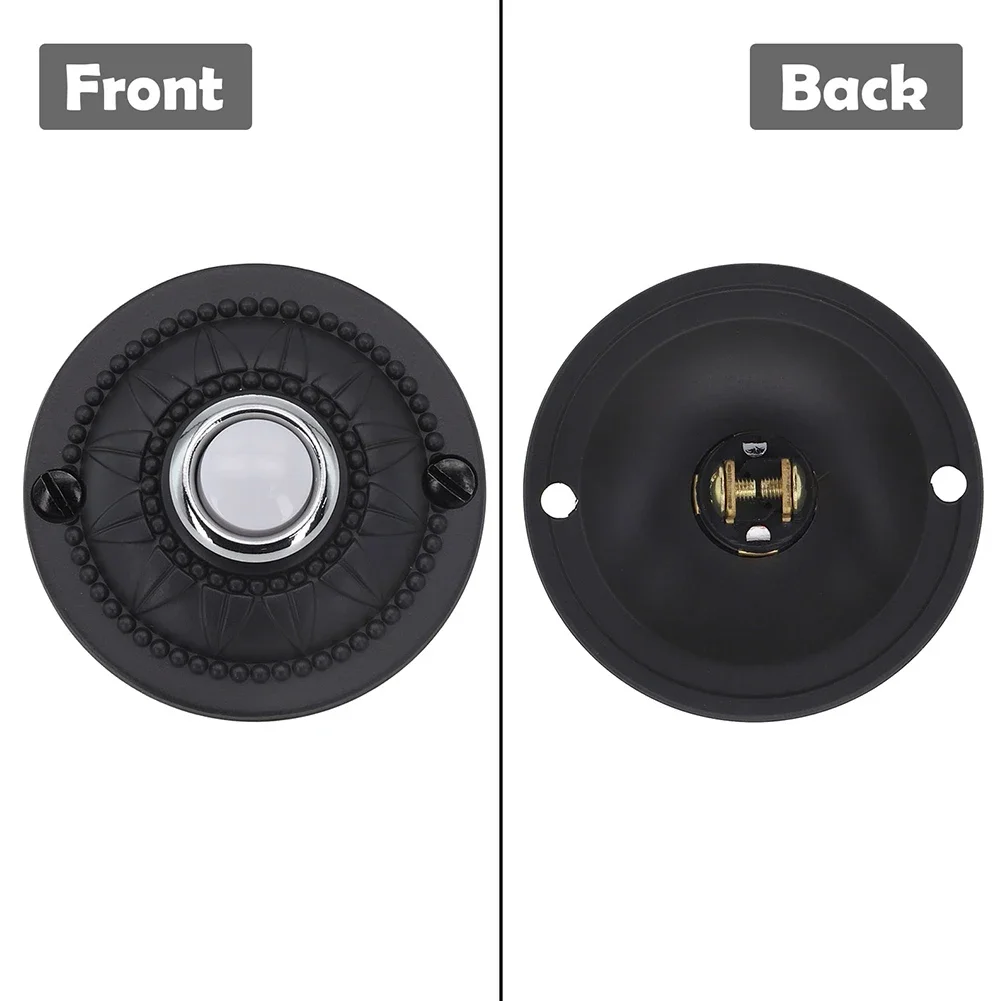 Tombol tekan bel pintu, dengan 2 buah sekrup dengan LED tahan air untuk pengganti pintu depan rumah, bel pintu besi bulat, tombol tekan