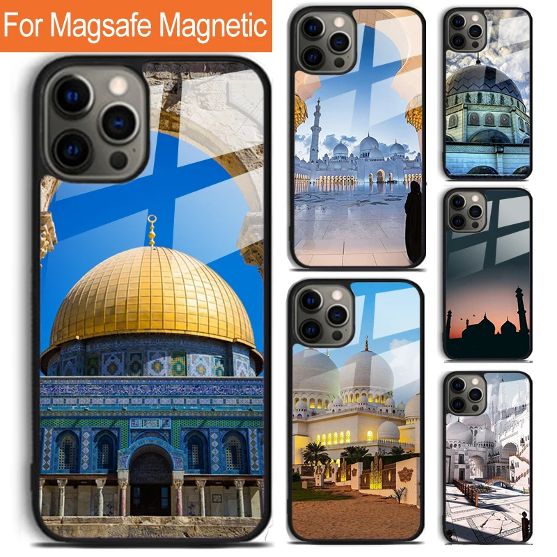 

Мусульманский мечеть, красочный стильный чехол для телефона для iPhone 17, Air 16, 15, 14, 12, Pro Max Plus Magsafe, магнитный чехол для зарядки