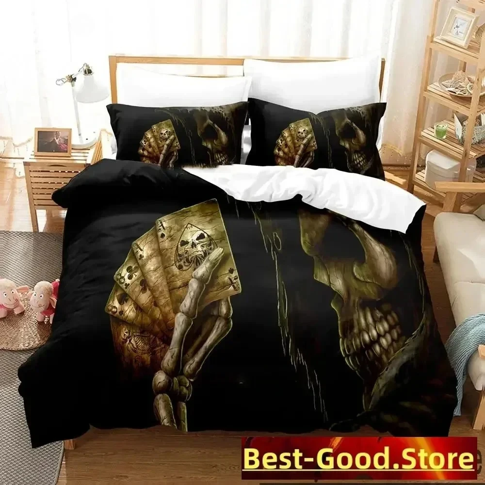 

3D Print Dark Grim Reaper Bedding Set Printed Bed Set With Pillowcase Bed Duvet Cover Soft Single Double Queen Super King Size