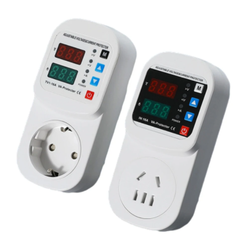 

Over Voltage Current Under Voltage Protector Socket AC 220V 110V Adjustable 16A Surge Protector EU Plug Socket Safe Protector