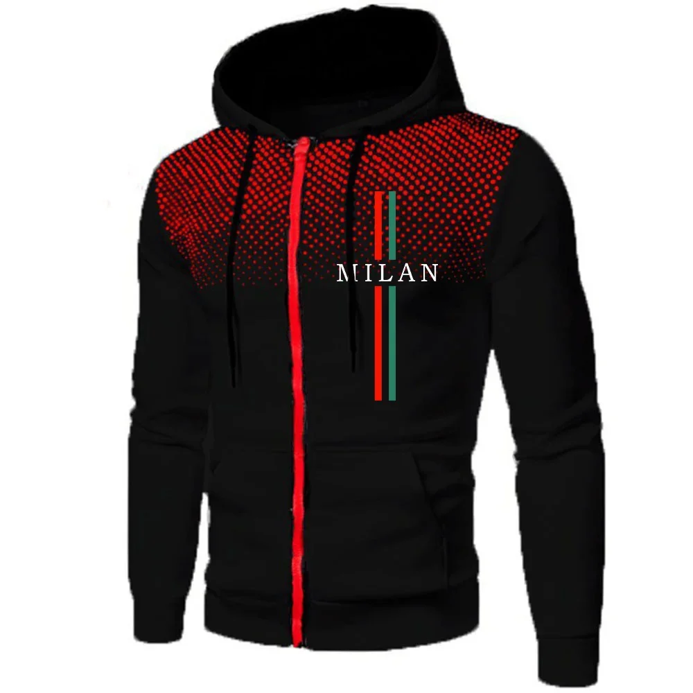 Men's Tracksuit Casual Zipper Hooded Sweatshirts Dot Coat Autumn Winter Sports Jogging Clothing Daily Outdoors Jacket Streetwear - view 6