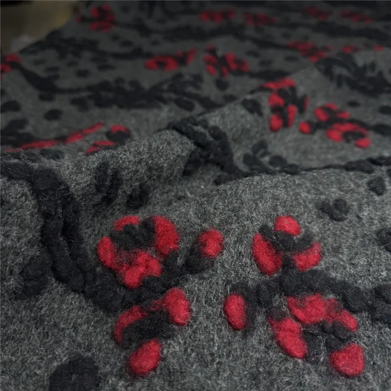 

Knitted Wool Jacquard Fabric Fluffy Thickened Warm Autumn Winter Coat Vest Fabrics for Diy Sewing Clothing Cloth By Meter