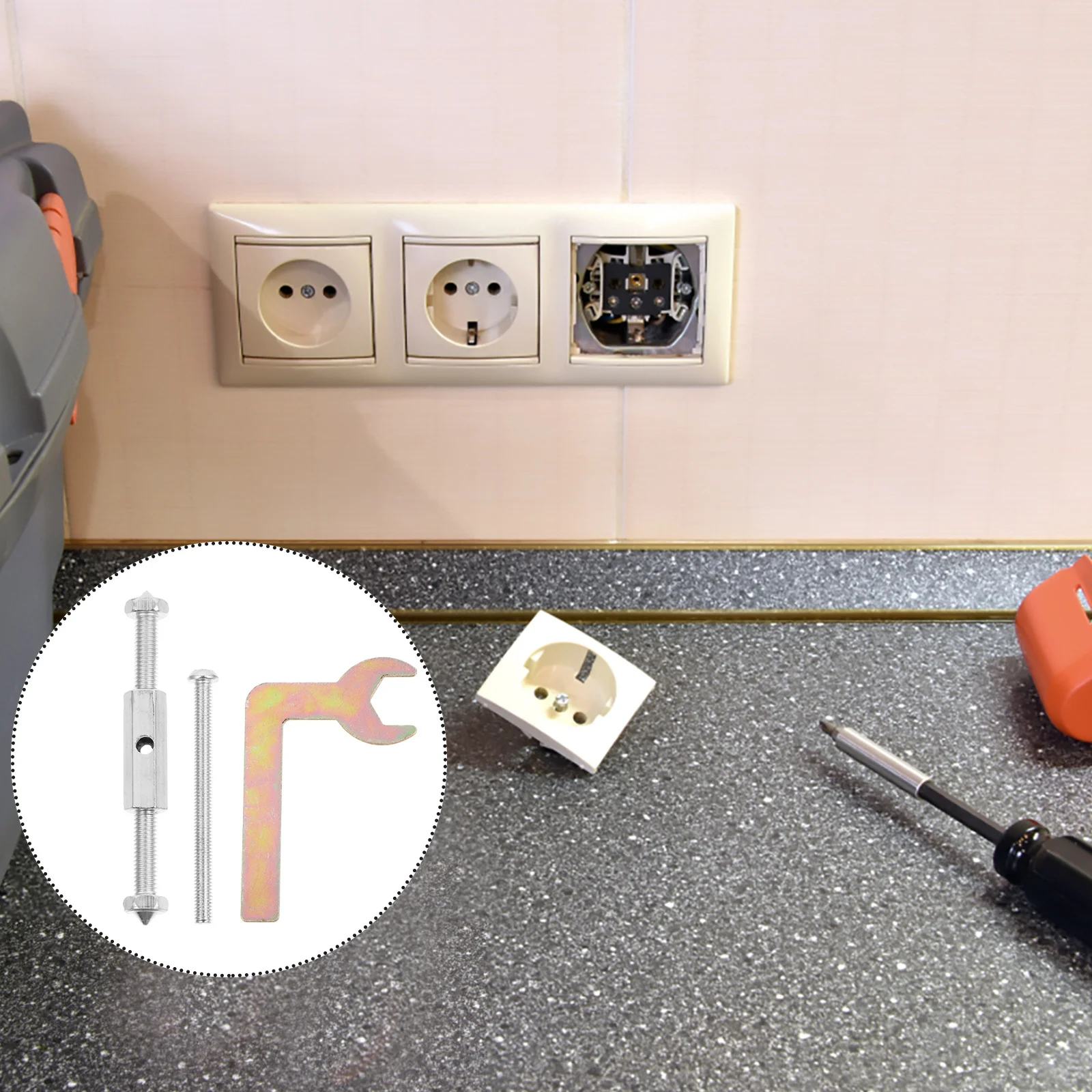 

21 pcs Switch Socket Repairer Junction Box Support Rods Cassette Screws Socket Tool Rustproof Anti-Corrosion Metal Nail Hardware