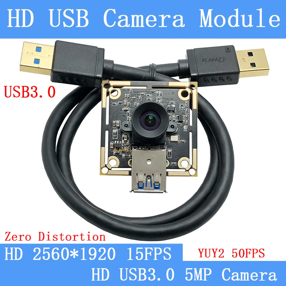 Zero Distortion HD 5MP Webcam USB3.0 Camera Module 50FPS 30FPS High Speed YUY2 UVC for Android Linux Windows Mac