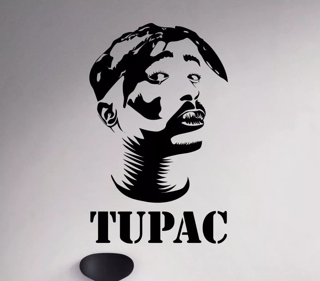Tupac Shakur Wall Decal 2Pac Vinyl Sticker Hip Hop Unique Home Art  decor  removeable