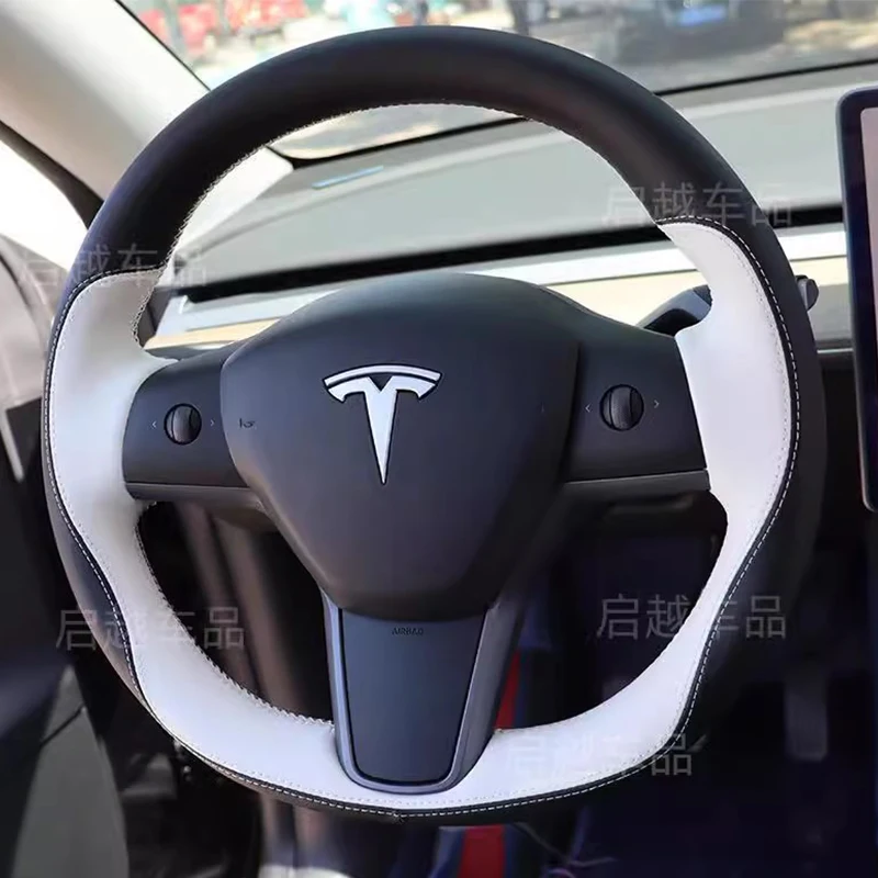 

Черный, белый цвет, натуральная кожа, модель Tesla 3 2015-2021, модель Y 2019-2021, сделай сам, автозапчасти с ручной строчкой