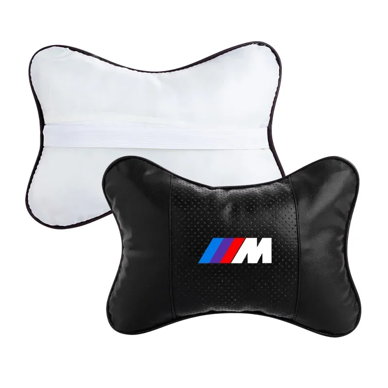 1/2Pcs Car Seat Headrest Auto Logo Neck Pillow Car Accessories For BMW M Performance 1 3 5 7 Series M3 M4 M5 M6 X1 X3 X5 X6 X7