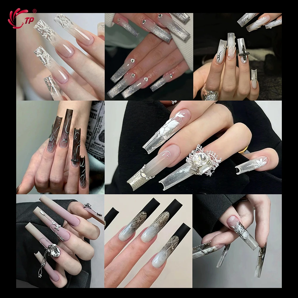 TP 120Pcs Dual Form Nails Full Cover Quick Building Gel Molds Acrylic  False Nail Tips Top Forms Extension Upper Mold Nail Tools