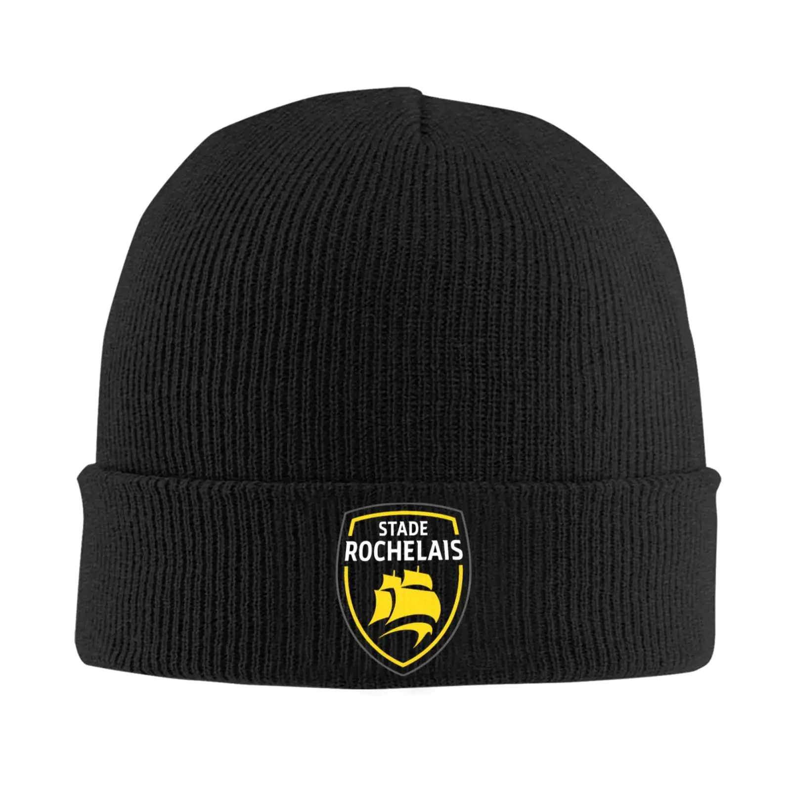 stade-rochelais-rugby-logo-beanie-hat-bone-de-inverno-engracado-para-homens-e-mulheres-bone-de-caveira-de-malha-preta-quente-lavavel-a-mao-presente-para-clima-frio