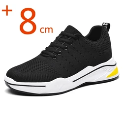 Zapatillas deportivas con aumento de altura para hombre, calzado deportivo informal de ocio, plantilla de 8cm, a la moda