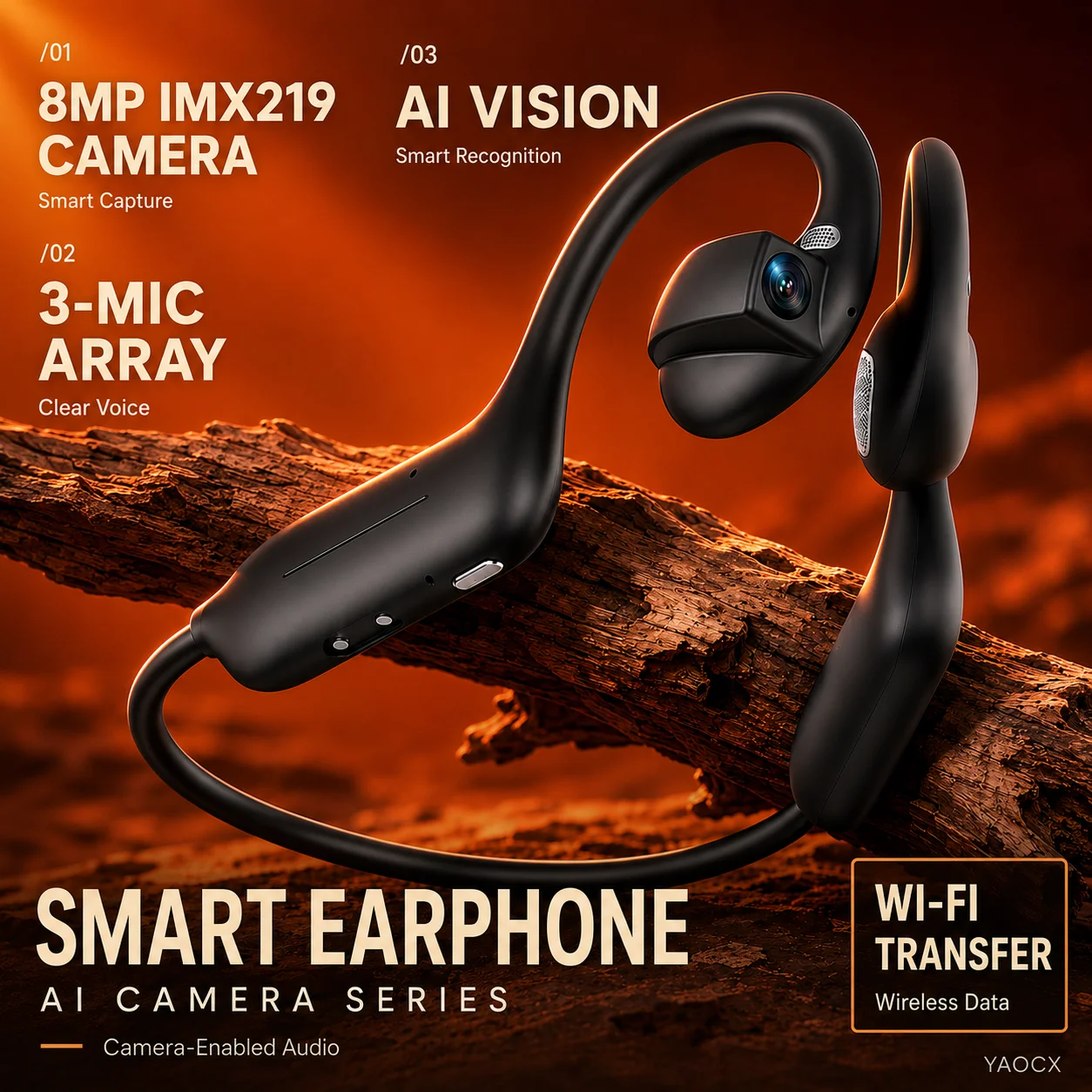 2026 2026 New Hot  AI Camera Headset 8MP Bluetooth Earphones 1080P HD Video BT Calls Voice Recording 3-Mic WiFi6 Transfer 8GB Memory - Aliexpress Deal