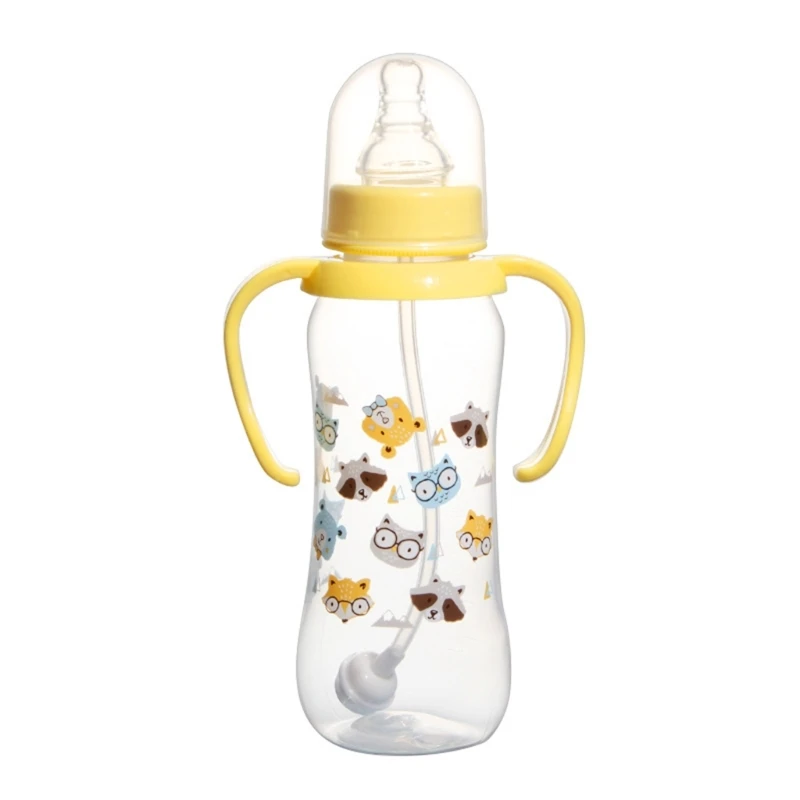 Baby PP Bottle with Gravity-Ball Mark Mouth Newborn Baby Bottle with Handle Baby