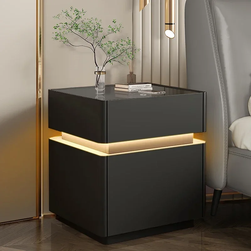 

Side Table Bed Room Design Bedside Storage Cabinet Nightstands Small Bookcase Designer Bedroom Table De Chevet Nightstand