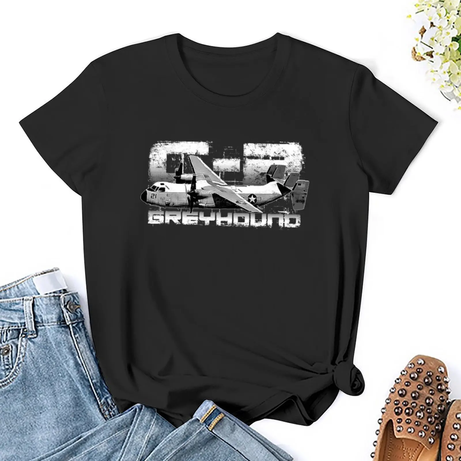 C-2 Greyhound T-Shirt animal print shirt for girls cute clothes vintage clothes t shirt for Women