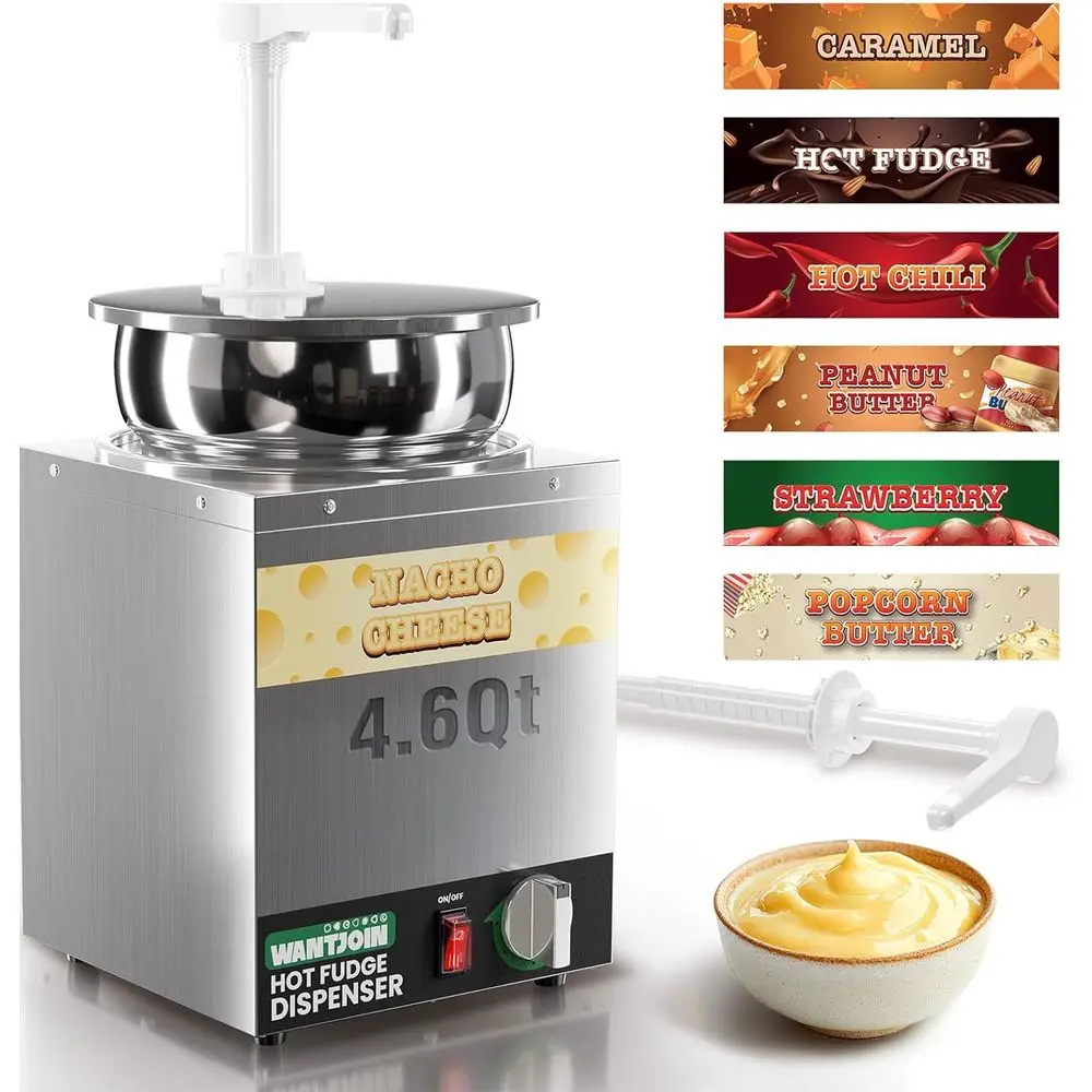 

4.6 Qt Stainless Steel Cheese Dispenser with Pump and 5-Level Temperature Control