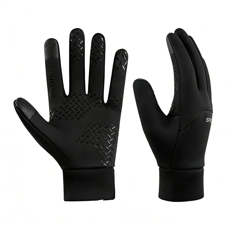 Men Women Winter Warm Gloves Plush Lined Windproof Coldproof Water-resistant Non-slip Touchscreen Gloves for Outdoor Sports