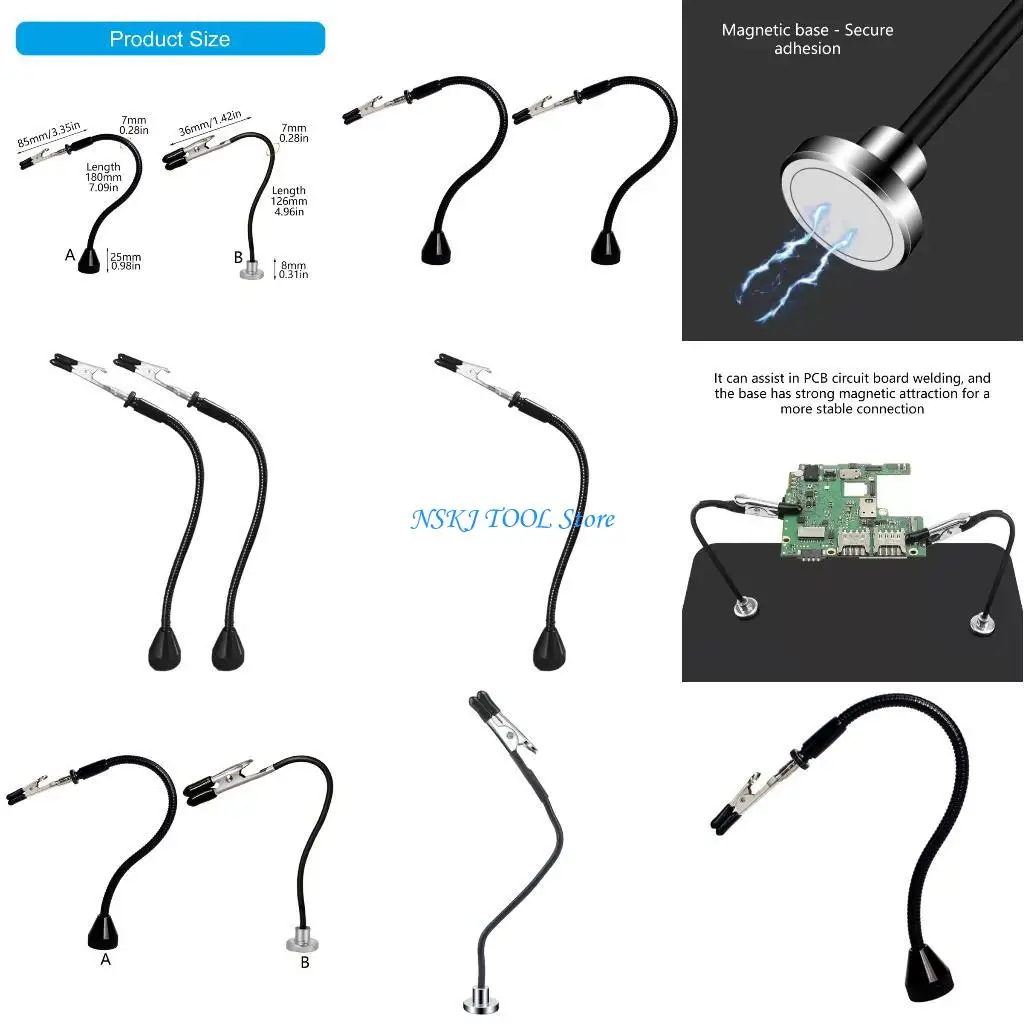 

L8RC гибкие магнитные паяльные руки с зажимами на гусиной шее держатели печатных плат для ремонта сварки электроники