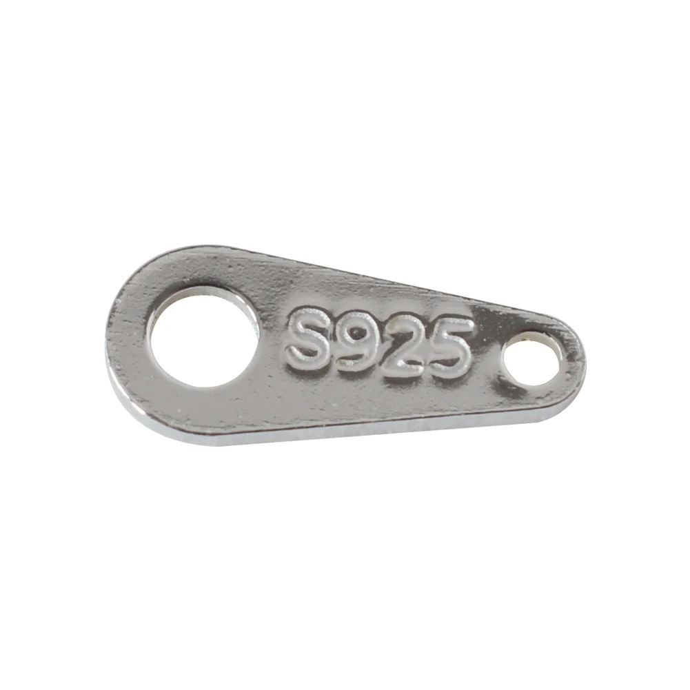 Sterling Silver Small Chain Tab End Tags Clasp Connector Jewelry Making, Silver Tag Jewelry Findings