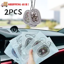 2 Pcs New Car Fragrance Tablets Car Solid Fragrance Car Fragrance Card Pendant Perfume Creative Fragrance Tablets