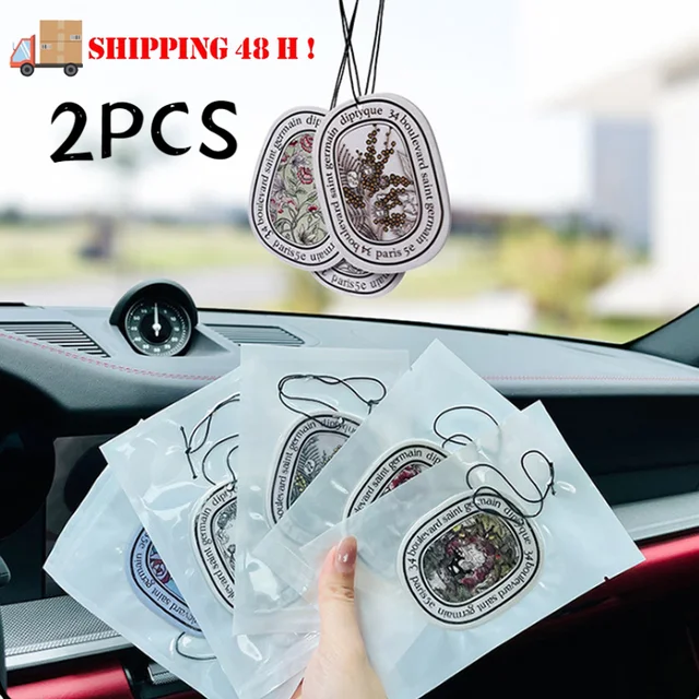 2 szt. Nowe tabletki zapachowe do samochodu Samochodowy stały zapach Zapach do samochodu Karta wisiorek Perfumy Kreatywne tabletki zapachowe