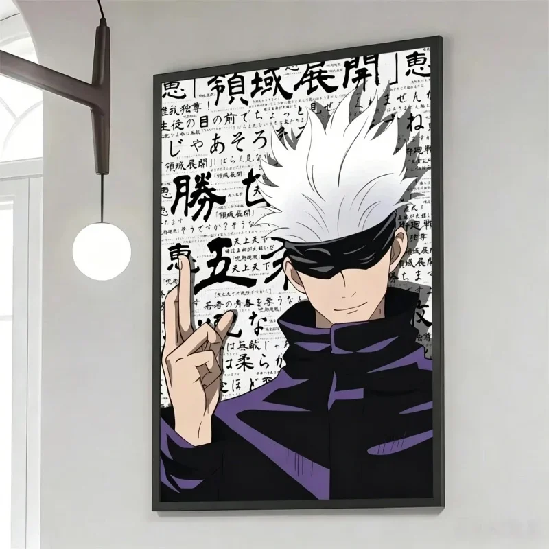 Jujutsu Kaisen Gojo Anime 5D Full Round Drill Diamond Painting Calligraphy Mosaic Embroidery Art Home Wall Decor DIY Craft