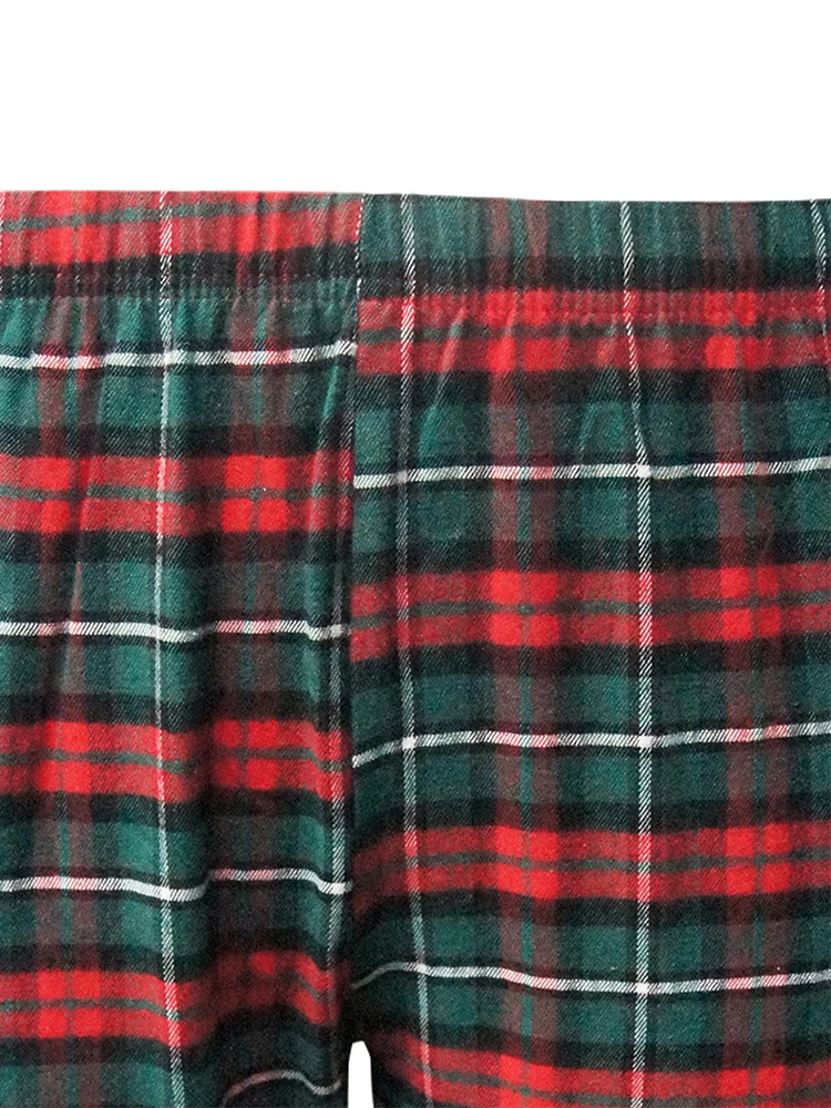 Men\'s Plaid Pajama Pants Fashion Christmas Casual Soft Comfortable Loose Plaid Elastic Waist Straight Leg Home Casual Pants