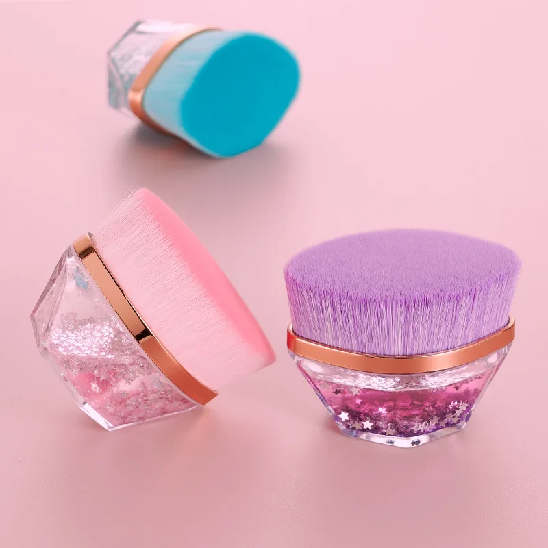 Purple Soft Flat No55 Quicksand Foundation Brush Fast Smooth Flawless Makeup Viral Base Cosmetic Tool With Storage Case view 5