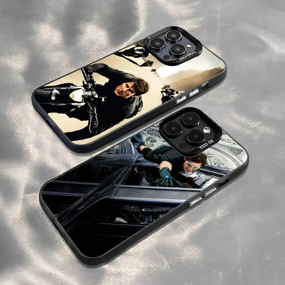 

E-H-Mission Impossible Phone Case For iPhone 17,16,15,14,13,12,11 Plus,Pro Max,XS,Colored Silver Plated Inside Cover