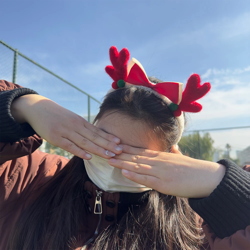 1 stück Weihnachten Stirnbänder 2025 Frohes Neues Jahr Kopfbedeckung Weihnachten Party Liefert Kopfschmuck Nette Mädchen Weihnachten Hirsch Horn Haar Clips