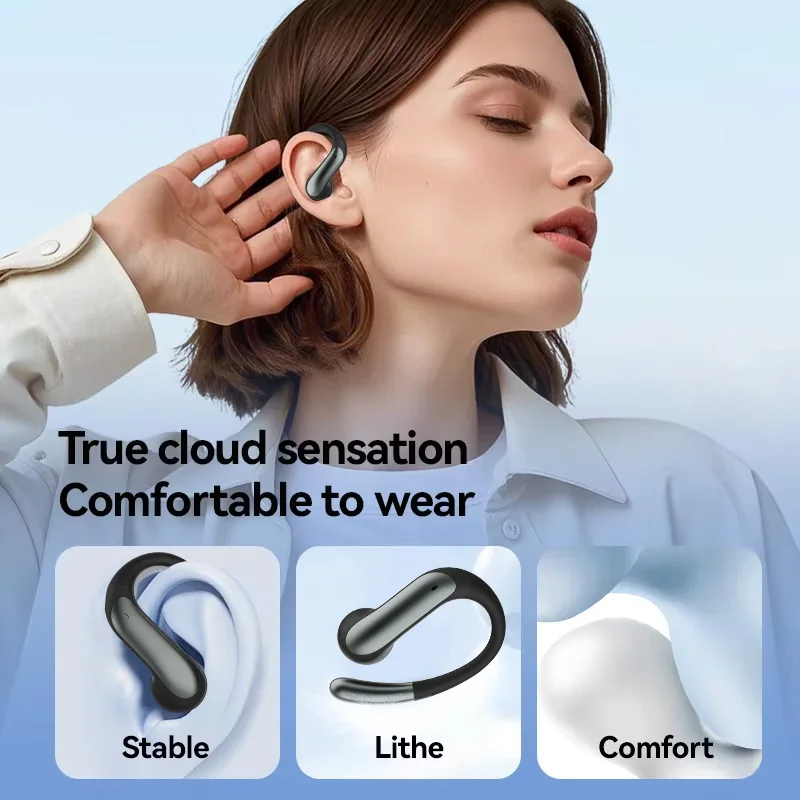 K10 Model Air Pods Wireless Bluetooth Earphones Tws Over-Ear Design Oval Shape Fashionable Charging Case Comfortable Unobtrusive