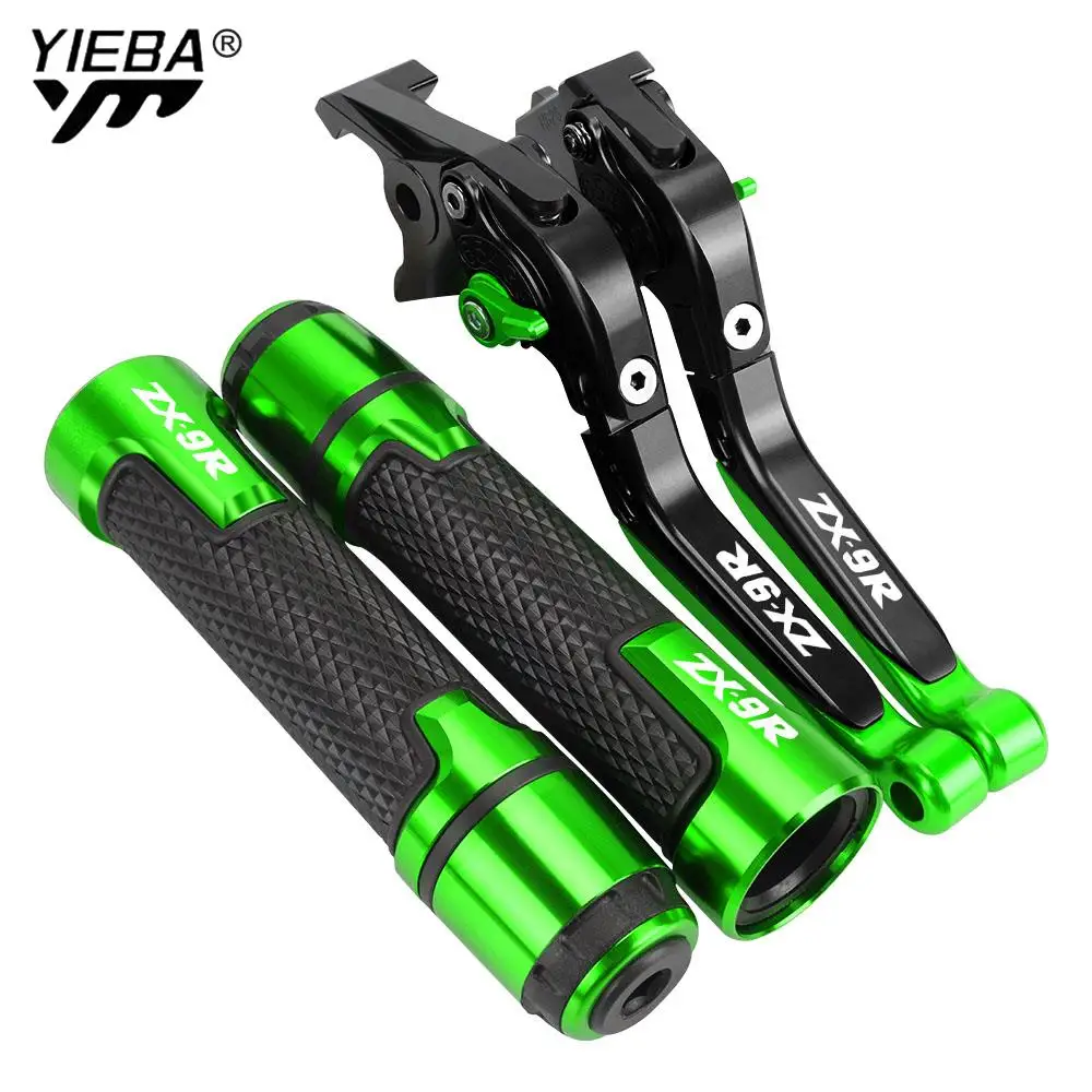 

ZX 9R Motorcycle Folding Extendable CNC Moto Adjustable Clutch Brake Levers Handbar End Grips FOR KAWASAKI ZX9R ZX-9R 1998 1999