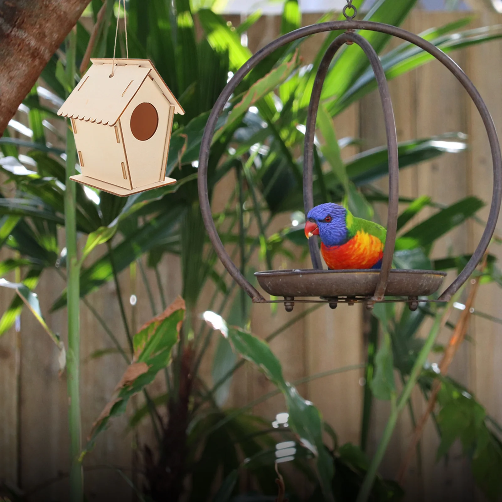 Kit de maison à oiseaux en bois pour enfants, 6 pièces, Mini maisons à oiseaux à peindre, artisanat inachevé avec ficelle suspendue, assemblage pré-percé