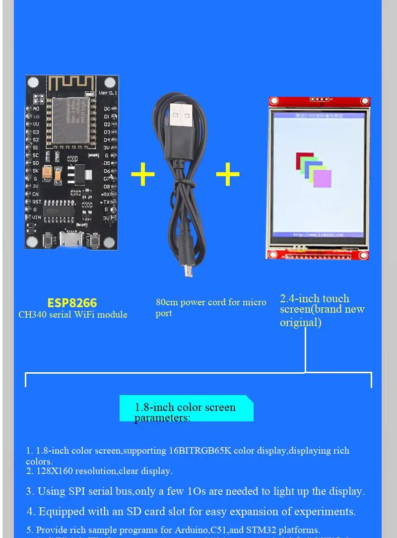 ESP8266 Serielles WIFI-Modul, CP2102/CH340, NodeMCU, Lua V3 IoT-Entwicklungsboard Ausgestattet mit 0,96-Zoll-Bildschirm / DHT11-Modul – Detail 14