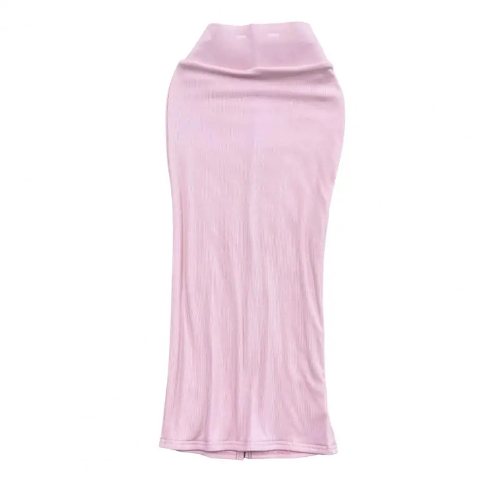 

High-waisted Skirt Back Slit Skirt Elegant Women's High Waist Fishtail Skirt with Back Slit Office Wear Pencil Stylish for Work