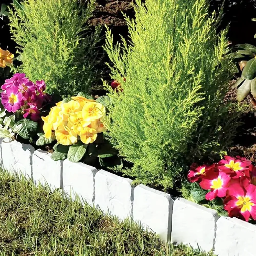 Stone Pattern Garden Fence Landscaping Edging Decorative Border For Patio Lawn Yard Flower Bed Path Divider