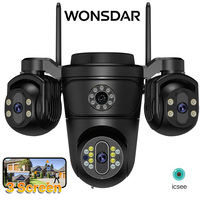 WONSADR Three Screen Three Lens HD WIFI IP Camera Dual Lens Camera Auto Tracking IP66 Waterproof CCTV Video Security Cam iCsee
