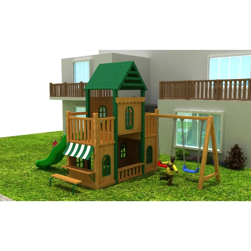 Outdoor Wooden Hot Selling Playground for Children Playing With Slide Garden Backyard Playground Cheap for Home Use