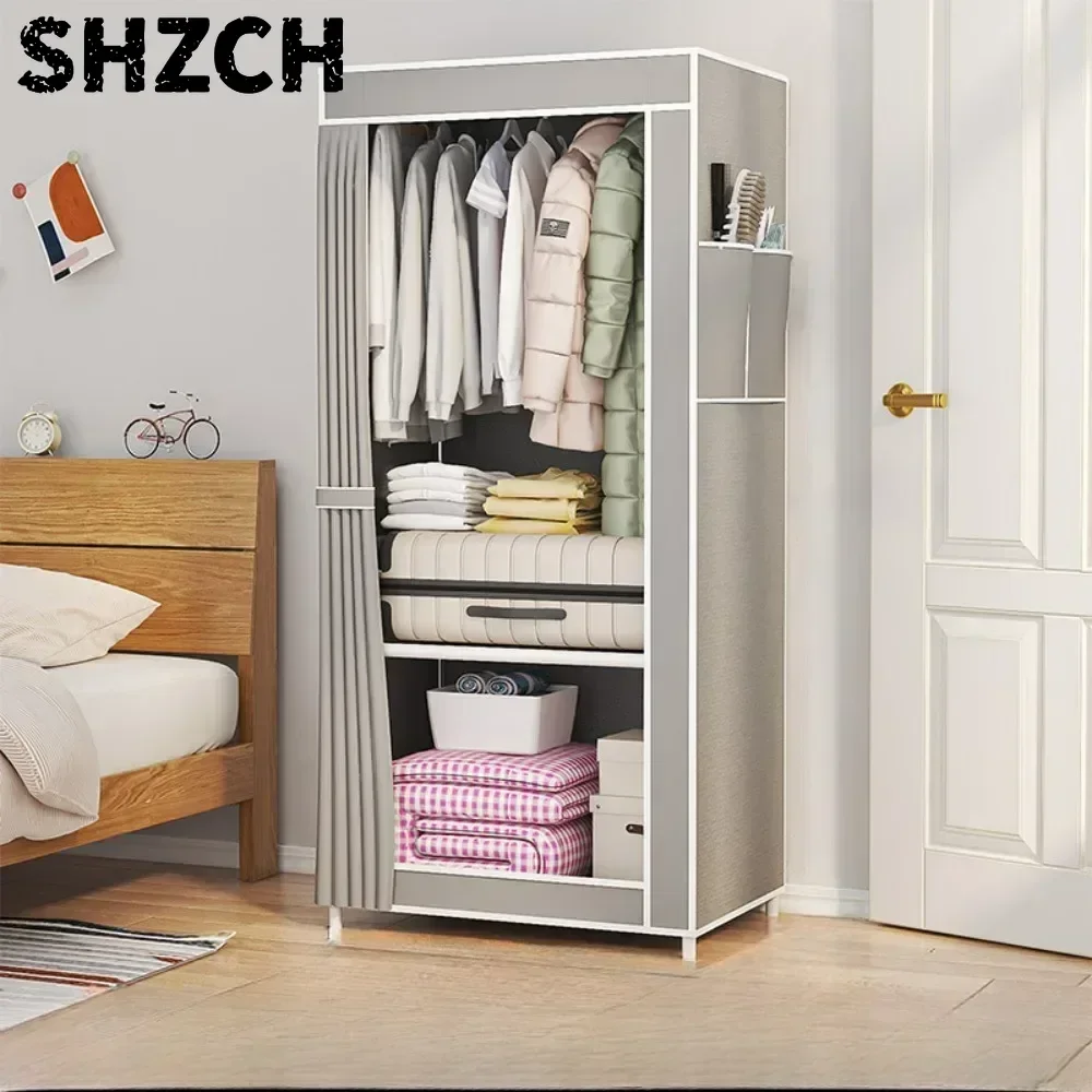 Dustproof Wardrobe Floor Standing Fabric Wardrobes Multilayer Foldable Organizer Closet Large Capacity Bedroom Storage Furniture