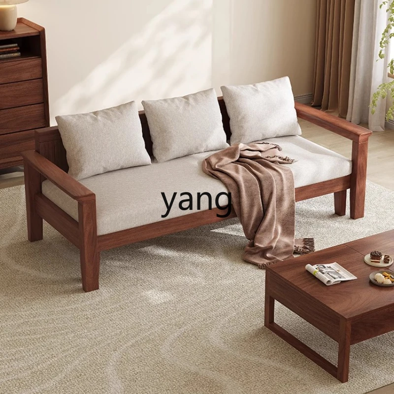 

CX new Chinese black walnut sofa bed household living room small apartment integrated dual-purpose retractable