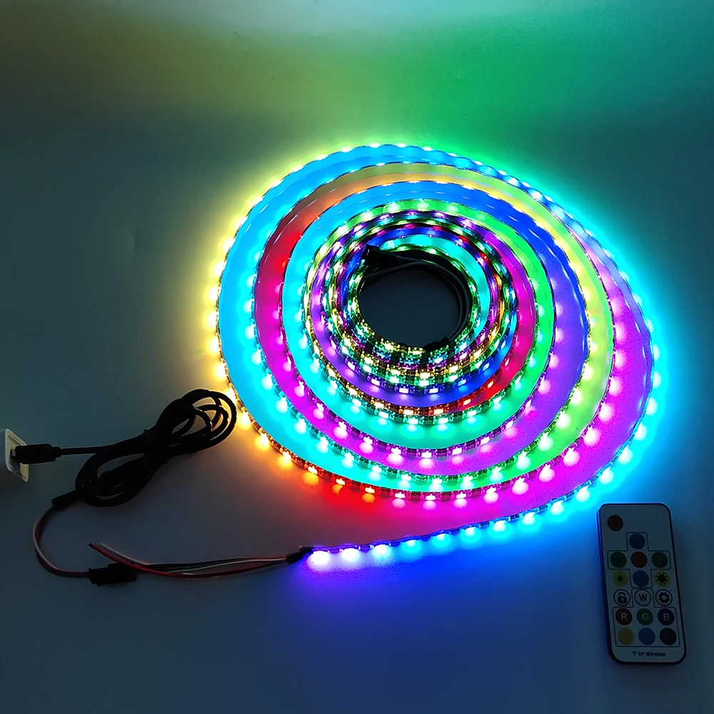 5V USB RGB Led Strip Lights WS2812B RGB Led Strip 30/60/74/96/144LEDs/M WS2812 IndividuaIIy Addressable Smart  Led Light Kit