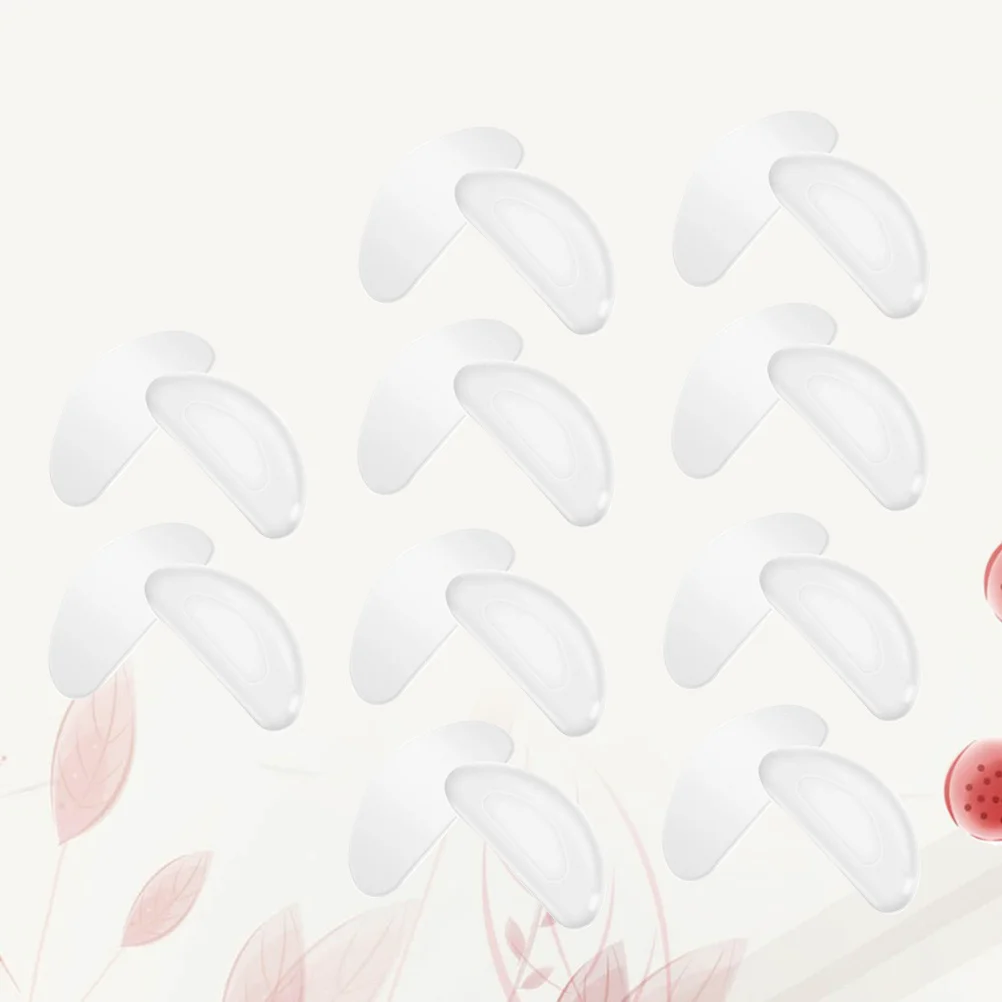 

10Pairs D Shape Silicone Nose Pads Anti-Slip Lift Increase for Glasses Sunglasses Plastic Optical Frames Transparent White