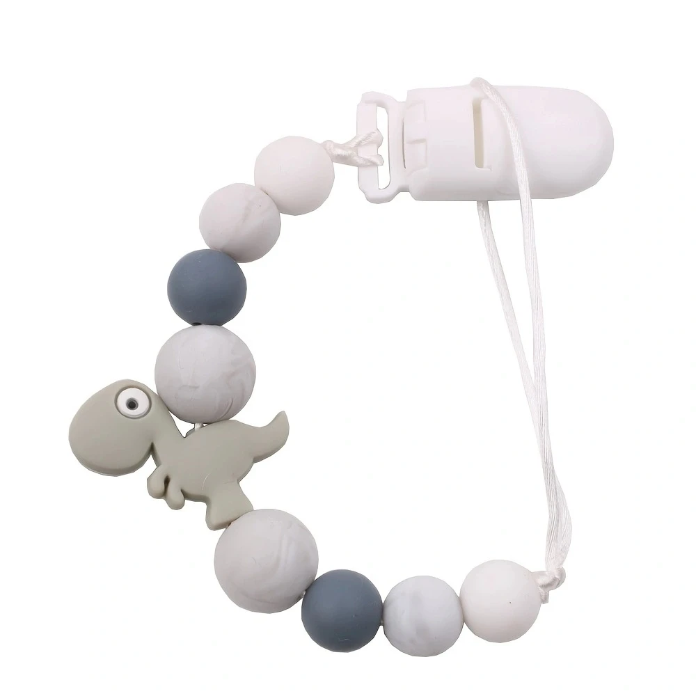 Baby Dinosaur Teething Necklace pacifier clips Teether Bracelet Food Grade Silicone Chews Nurse Gift Toys